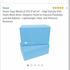 FWASE yoga blocks blue foam two piece